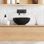 Lavabo Ø28x10 cm cerámica negro brillo de , Lavabos y fregaderos - Ref: Foro24-42000315, Precio: 55,32 €, Descuento: %