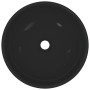 Lavabo Ø28x10 cm cerámica negro brillo de , Lavabos y fregaderos - Ref: Foro24-42000315, Precio: 55,32 €, Descuento: %