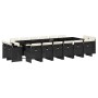Set de muebles jardín 17 pzas con cojines ratán sintético negro en Conjuntos de jardín | Comprar online en Foru.es