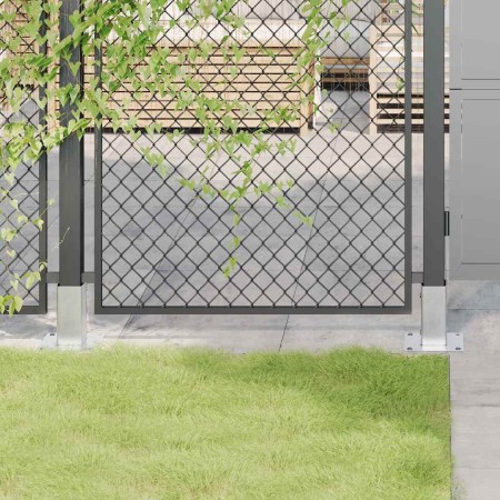 Bases para postes cuadradas 12 uds. Plata 71x71 mm de , Postes de cerca - Ref: Foro24-42000007, Precio: 57,72 €, Descuento: %