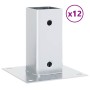 Bases para postes cuadradas 12 uds. Plata 71x71 mm de , Postes de cerca - Ref: Foro24-42000007, Precio: 57,72 €, Descuento: %