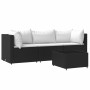 Juego de jardín con cojines 4 piezas ratán sintético negro de , Sofás de exterior - Ref: Foro24-319735, Precio: 267,02 €, Des...