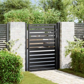 Puerta de jardín con cerradura de aluminio negra 100x120 cm de , Puertas de jardín - Ref: Foro24-42004147, Precio: 299,92 €, ...