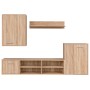 Set de Muebles para TV de 5 Piezas en Madera Ingenierizada Color Roble Sonoma de , Muebles TV - Ref: Foro24-246031, Precio: 2...