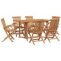 Juego de comedor de jardín de 7 piezas de madera maciza de teca de , Sillas de jardín - Ref: Foro24-3155339, Precio: 778,73 €...