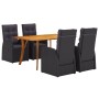 Set de Comedor de Jardín  7 Piezas Ratán Poliéster Negro | Foro24.es | Tu tienda online para hogar, jardín y más Foro24.es