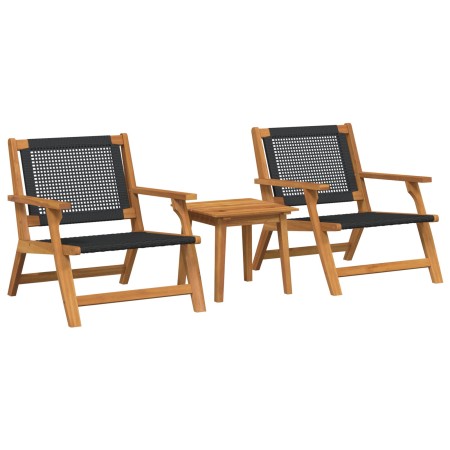 Juego de Sillas de Jardín con Mesa 3 pcs Negra de Madera Sólida de Acacia de , Sillas de jardín - Ref: Foro24-3214433, Precio...