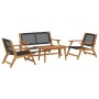 Sillas de jardín con mesa de 4 piezas en negro de madera de acacia de , Sillas de jardín - Ref: Foro24-3214441, Precio: 322,0...