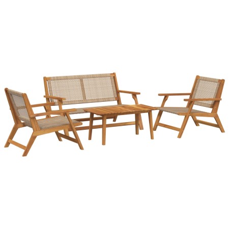 Sillas de jardín con mesa 4 unidades Beige Madera maciza de Acacia de , Sillas de jardín - Ref: Foro24-3214443, Precio: 326,9...
