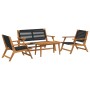 Juego de mesa y sillas de jardín de 4 piezas en madera maciza de acacia negra de , Sillas de jardín - Ref: Foro24-3214445, Pr...