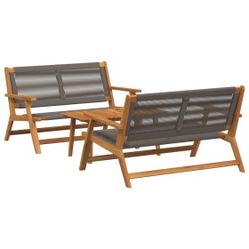 Sillas de jardín con mesa de 3 piezas en gris, madera maciza de acacia de , Sillas de jardín - Ref: Foro24-3214454, Precio: 3...