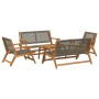 Sillas de jardín con mesa de 5 piezas en gris, de madera maciza de acacia de , Sillas de jardín - Ref: Foro24-3214458, Precio...