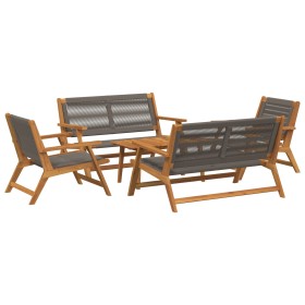 Sillas de jardín con mesa de 5 piezas gris en madera de acacia de , Sillas de jardín - Ref: Foro24-3214462, Precio: 525,13 €,...