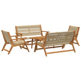 Sillas de jardín con mesa de 5 pcs Beige de Madera Sólida de Acacia de , Sillas de jardín - Ref: Foro24-3214463, Precio: 517,...