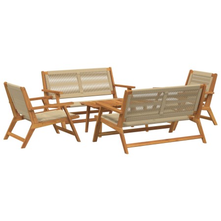 Sillas de jardín con mesa de 5 pcs Beige de Madera Sólida de Acacia de , Sillas de jardín - Ref: Foro24-3214463, Precio: 517,...