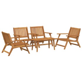 Sillas de jardín con mesa 5 pcs de madera maciza de acacia de , Mesas de jardín - Ref: Foro24-3214464, Precio: 342,38 €, Desc...