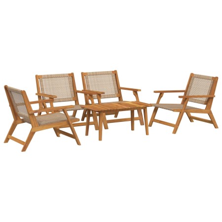 sillas de jardín con mesa 5 pcs Beige Madera maciza de Acacia de , Sillas de jardín - Ref: Foro24-3214467, Precio: 367,03 €, ...