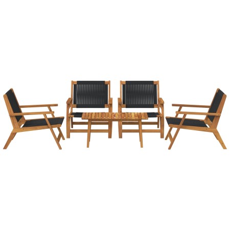 Sillas de jardín con mesa 5 pcs Negra de Madera Maciza de Acacia de , Sillas de jardín - Ref: Foro24-3214469, Precio: 428,04 ...