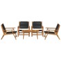 Sillas de jardín con mesa 5 pcs Negra de Madera Maciza de Acacia de , Sillas de jardín - Ref: Foro24-3214469, Precio: 428,04 ...