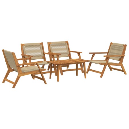Sillas de jardín con mesa 5 pcs Beiges de Madera de Acacia de , Sillas de jardín - Ref: Foro24-3214471, Precio: 428,49 €, Des...