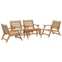 Sillas de jardín con mesa 5 pcs Beiges de Madera de Acacia de , Sillas de jardín - Ref: Foro24-3214471, Precio: 428,49 €, Des...