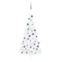 Medio árbol de Navidad con luces y bolas blanco 240 cm de vidaXL, Arboles de navidad - Ref: Foro24-3077658, Precio: 76,50 €, ...