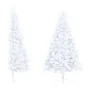 Medio árbol de Navidad con luces y bolas blanco 240 cm de vidaXL, Arboles de navidad - Ref: Foro24-3077658, Precio: 76,50 €, ...