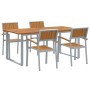 Juego de Comedor de Jardín de 5 Piezas en Gris Acero y Madera Sólida de Acacia de , Mesas de jardín - Ref: Foro24-3284355, Pr...
