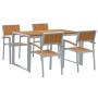 Juego de Comedor de Jardín de 5 Piezas Madera Sólida Acacia y Metal de , Mesas de jardín - Ref: Foro24-3284367, Precio: 499,4...