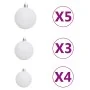 Medio árbol de Navidad con luces y bolas blanco 240 cm de vidaXL, Arboles de navidad - Ref: Foro24-3077658, Precio: 76,50 €, ...