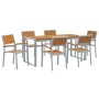 Conjunto de Comedor de Jardín de 7 Piezas de madera sólida de Acacia y Metal de , Mesas de jardín - Ref: Foro24-3284372, Prec...