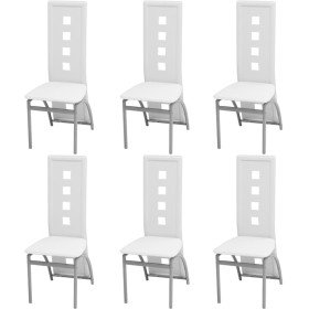 Sillas de comedor 6 uds cuero sintético blanco en Sillas de comedor | Comprar online en Foru.es