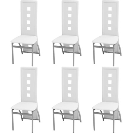 Sillas de comedor 6 uds cuero sintético blanco en Sillas de comedor | Comprar online en Foru.es