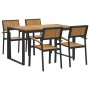 Conjunto de Comedor de Jardín de 5 Piezas de Madera Sólida de Acacia y Metal de , Mesas de jardín - Ref: Foro24-3284383, Prec...