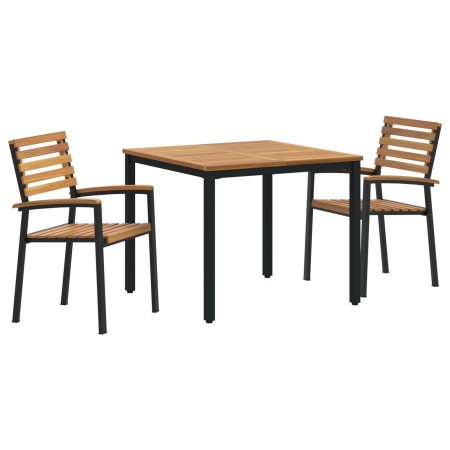 Set de Comedor Jardín 3 Piezas Madera Maciza y Metal de , Mesas de jardín - Ref: Foro24-3284397, Precio: 312,59 €, Descuento: %