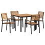 Conjunto de Comedor de Jardín de 5 Piezas de Madera Sólida de Acacia y Metal de , Mesas de jardín - Ref: Foro24-3284398, Prec...