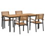 Set de Comedor de 5 Piezas de Madera Sólida de Acacia y Metal de , Mesas de jardín - Ref: Foro24-3284401, Precio: 572,80 €, D...