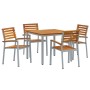 Set de Comedor de Jardín de 5 Piezas de madera maciza de acacia y metal de , Mesas de jardín - Ref: Foro24-3284406, Precio: 4...