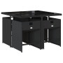 Set de muebles jardín 5 pzas con cojines ratán sintético negro en Conjuntos de jardín | Comprar online en Foru.es