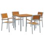 Juego de Comedor de Jardín de 5 Piezas de Madera Sólida de Acacia y Metal de , Mesas de jardín - Ref: Foro24-3284422, Precio:...