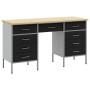 Juego de gabinete y mesa de trabajo de 3 piezas Negro de madera ingenierizada y acero de , Mesas de trabajo - Ref: Foro24-332...
