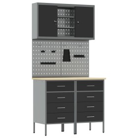 Conjunto de Banco de Trabajo de 5 Piezas de Acero Negro de , Mesas de trabajo - Ref: Foro24-3321422, Precio: 430,84 €, Descue...