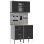 Conjunto de Banco de Trabajo de 5 Piezas de Acero Negro de , Mesas de trabajo - Ref: Foro24-3321422, Precio: 430,84 €, Descue...