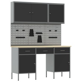 Set de Banco de Trabajo de 8 Piezas Acero Negro de , Mesas de trabajo - Ref: Foro24-3321452, Precio: 493,06 €, Descuento: %