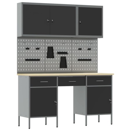 Set de Banco de Trabajo de 8 Piezas Acero Negro de , Mesas de trabajo - Ref: Foro24-3321452, Precio: 493,06 €, Descuento: %