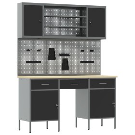 Conjunto de Banco de Trabajo de 7 Piezas en Acero Negro de , Mesas de trabajo - Ref: Foro24-3321454, Precio: 476,89 €, Descue...
