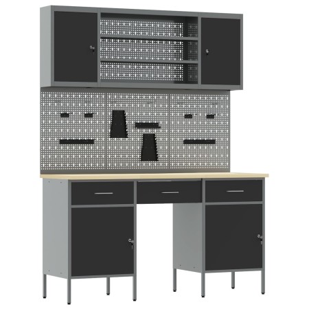 Conjunto de Banco de Trabajo de 7 Piezas en Acero Negro de , Mesas de trabajo - Ref: Foro24-3321454, Precio: 476,89 €, Descue...