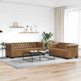Sofás Chesterfield de 2 y 3 plazas marrón en Sofás | Comprar online en Foru.es