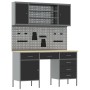 Conjunto de trabajo con panel perforado de 7 piezas en negro, de MDF y metal de , Mesas de trabajo - Ref: Foro24-3321466, Pre...