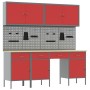 Set de Banco de Trabajo de 10 Piezas de en Acero Rojo de , Mesas de trabajo - Ref: Foro24-3321471, Precio: 661,10 €, Descuent...